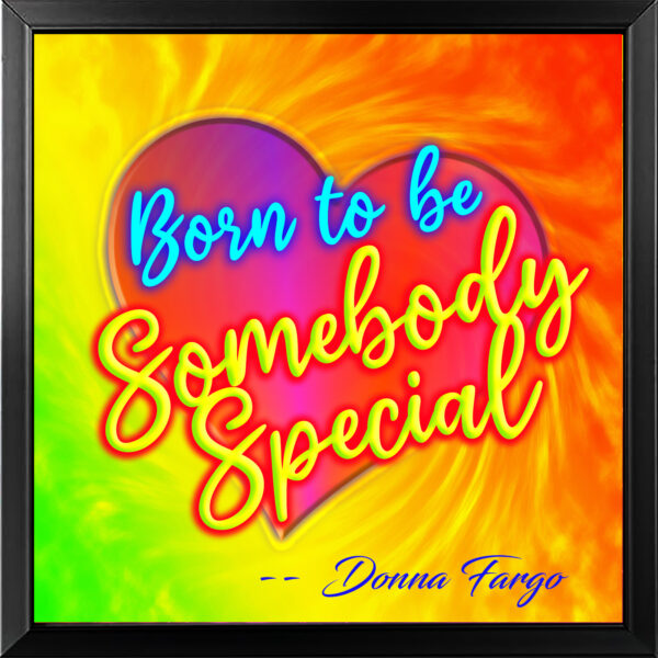 HEART HUGS 6" x 6" BORN TO BE SOMEBODY SPECIAL Framed Inspirational Message by Donna Fargo