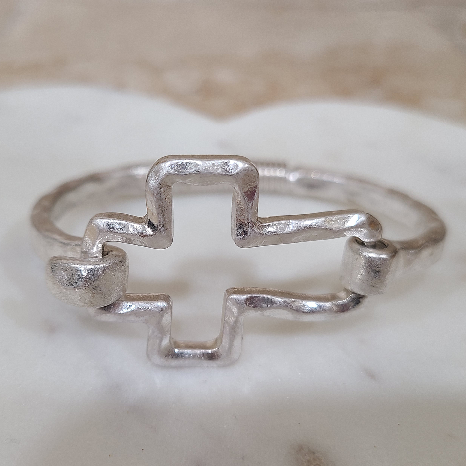 Two-Tone Cross Bracelet - Image 3