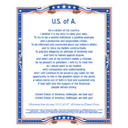 U.S. of A. Recitation - 8x10 Print