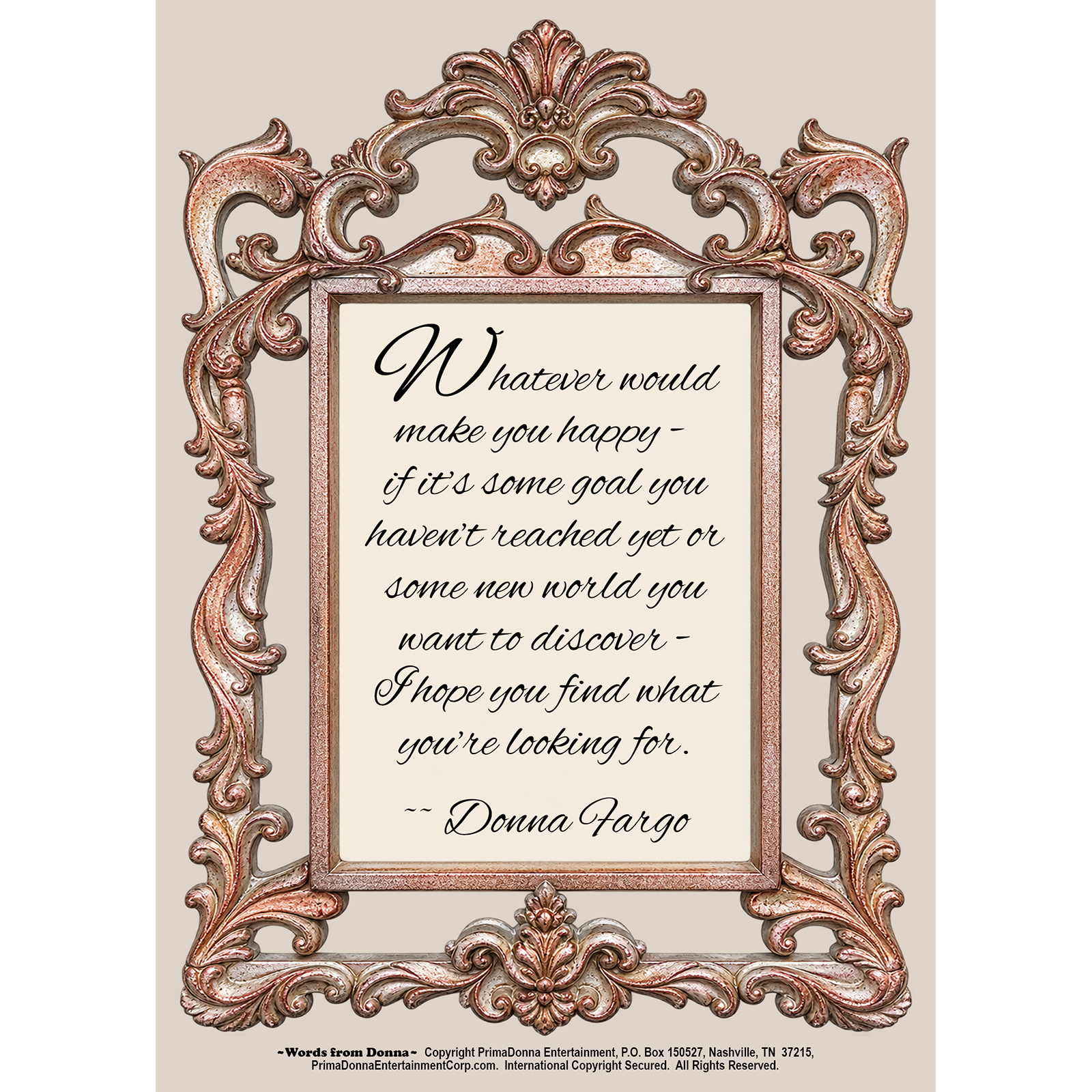 NEW! Donna Fargo Inspirational 5x7 Easel-Back Print