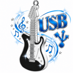 Glossy Guitar-Shaped USB Drive
