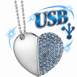 Glossy Heart-Shaped USB Pendant